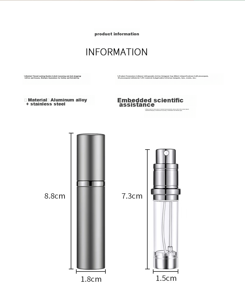 Siwangongli Perfume Refillable Bottle, Bottom Filled with High-End Travel Portable Mini Perfume Spray Bottle, Empty Bottle SW7369 Cherry Blossom Pink 10