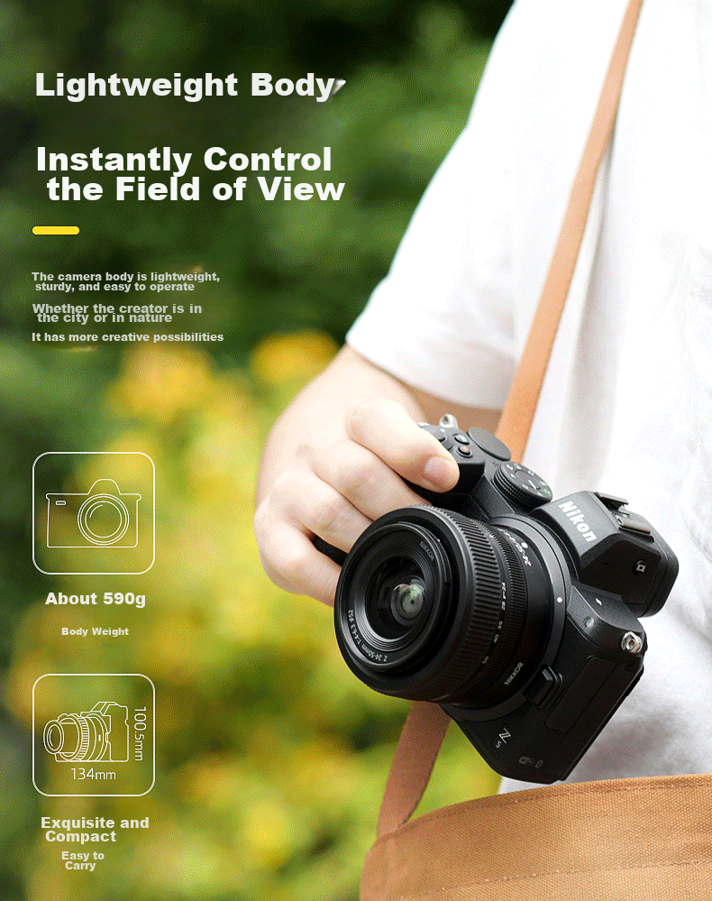 Nikon Z5, Jiangsu Guangdong Shanghai Jilin Address, 85mm F/4-6.3, Full-Frame Mirrorless Kit, Vlog Camera, Video Shooting, USB Power Supply 3