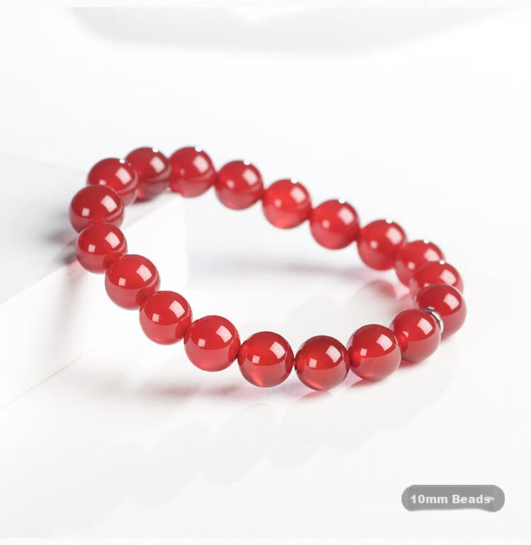 Istone Red Agate Bracelet, Couple's Beaded Bracelet, 12mm, New Chinese Style, Birthday Gift for Girlfriend 13