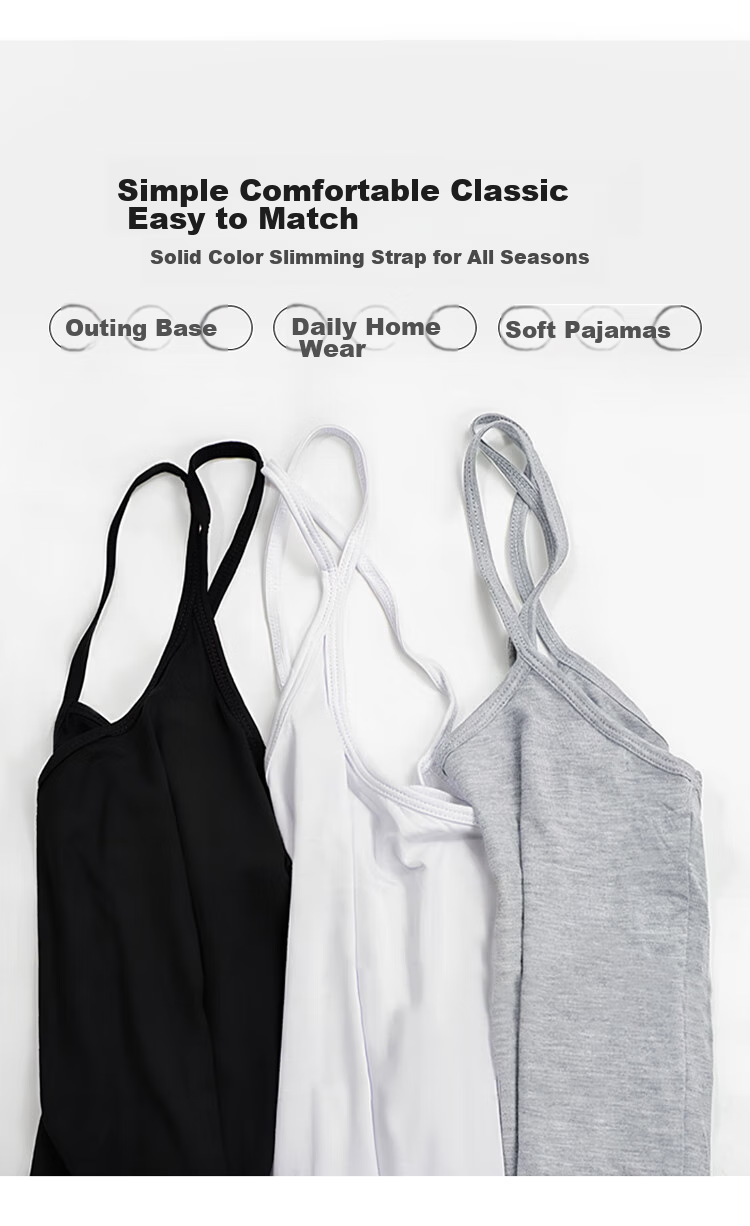 LangSha Women's Summer Camisole Tank Top, Slim-Fit, Figure-Flattering, Sleeveless Undershirt, Large Size, Inner Wear 3