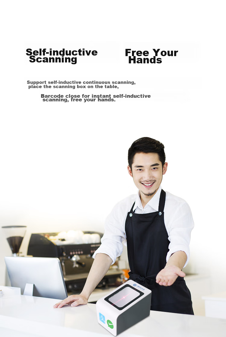 GEPAD 1D/2D Barcode Scanner Payment Box Scanning Platform, Restaurant And Retail Payment Code Scanner Gun, Vaccine Administration Electronic Medical Insurance Scanner H-89 11
