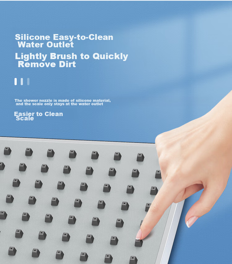 Larsd Ceiling Shower Head, Shower Sprayer, Top Spray, Pressurized Water-Saving Square Large Shower Head AL8076 9
