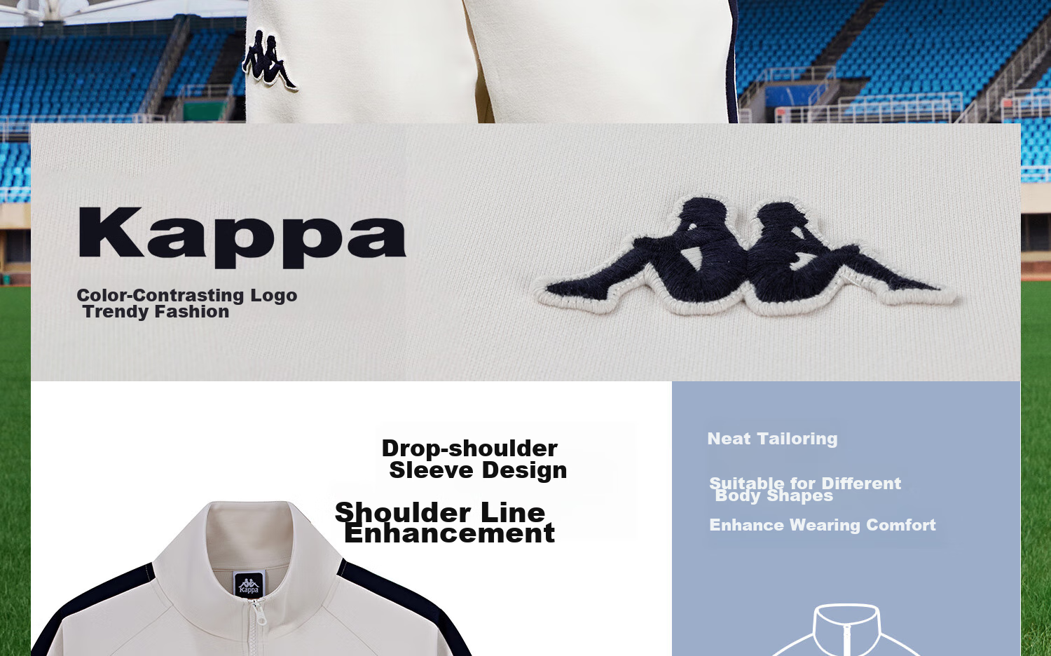 Kappa Back-To Spring And Autumn 2026 New Sports Jacket for Men, Casual Color-Block Knit Cardigan for Women K0E52WK01D 15