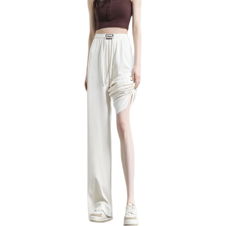 Dme [Refined Light Urban Draping Pants] Spring And Autumn Lightweight Elastic Waist Long Pants Women's Casual Trousers