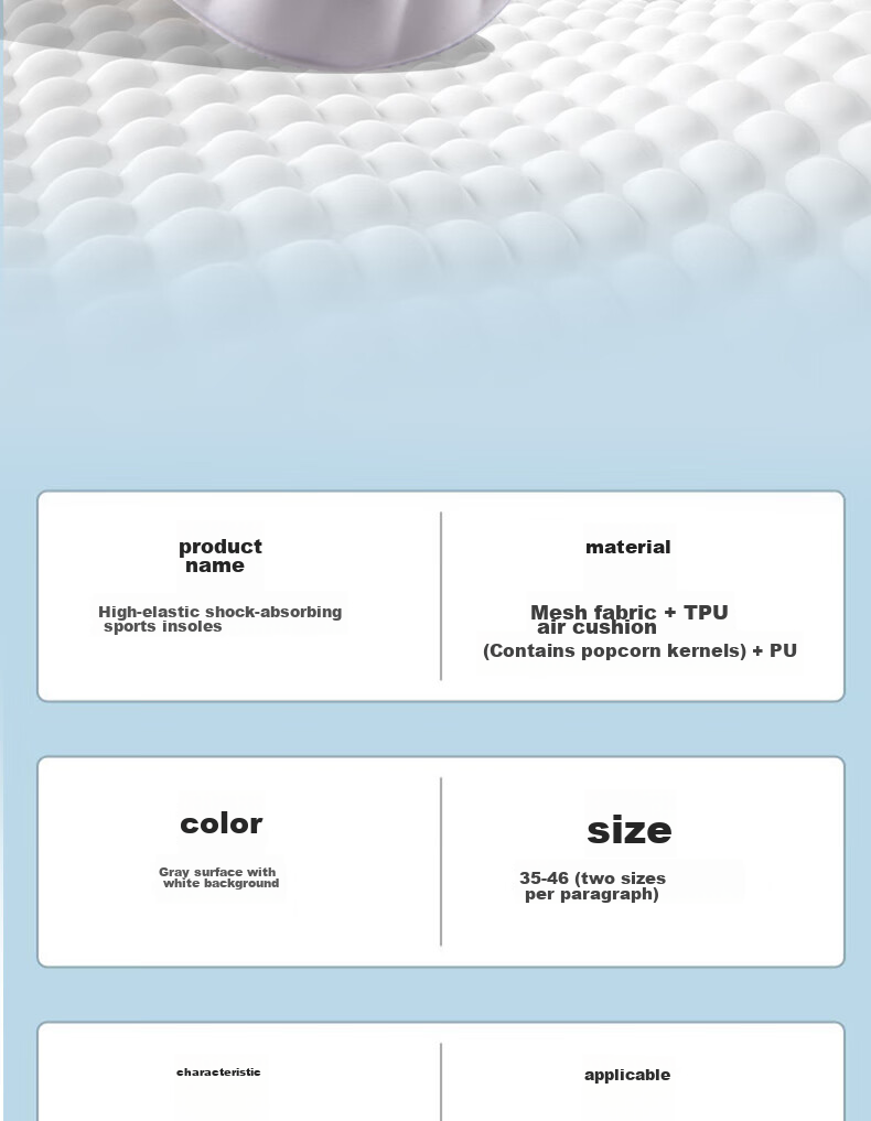 IQGD Insoles for Men, Sports Soft Cushion Cloud Technology Shock-Absorbing Breathable Squishy Feeling Basketball Military Training 8037 Size 43-44 15