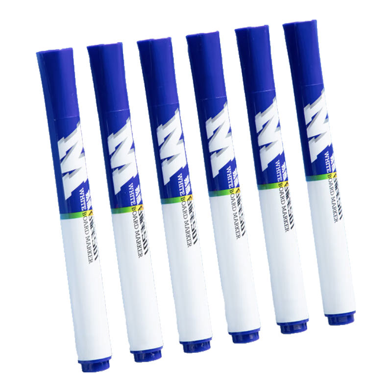 M&G Stationery S01 Erasable Whiteboard Marker D10 Upgraded Single-Tip Office Meeting Pen Easy-To Whiteboard Marker Blue 10-Pack AWMY2201