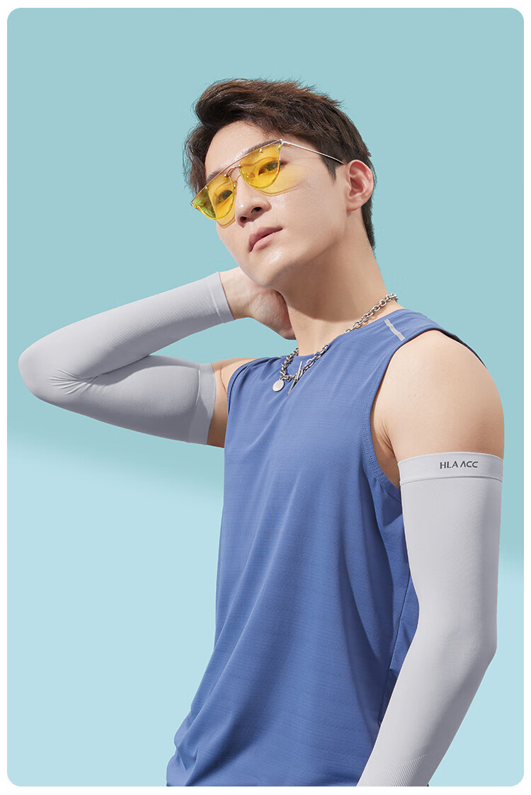 HLA Ice Sleeve Sun Protection Arm Sleeves for Men And Women, Loose-Fitting UV Protection Cooling Arm Sleeves for Outdoor Cycling 18