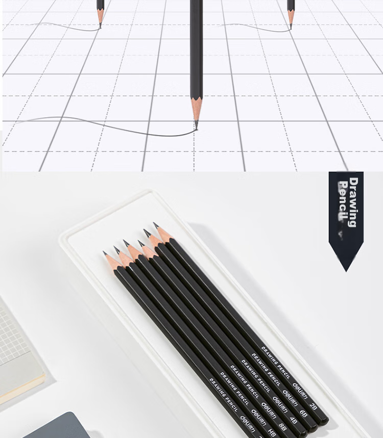 Deli Drawing Pencils, 12 Pieces, 2B Sketching Pencils, Hexagonal Barrel for Students, Black Lead Art Pencils for Sketching And Drafting, Specialized for Beginners, Back-To Stationery 11