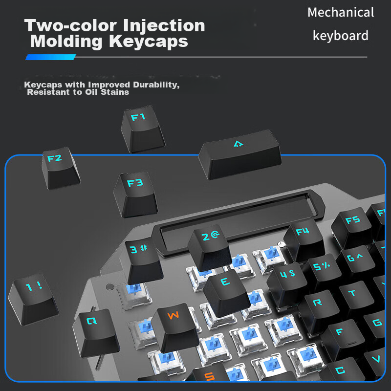 Механическая клавиатура EWEADN TK900 с мышью, игровая проводная, USB, подсветка, черный