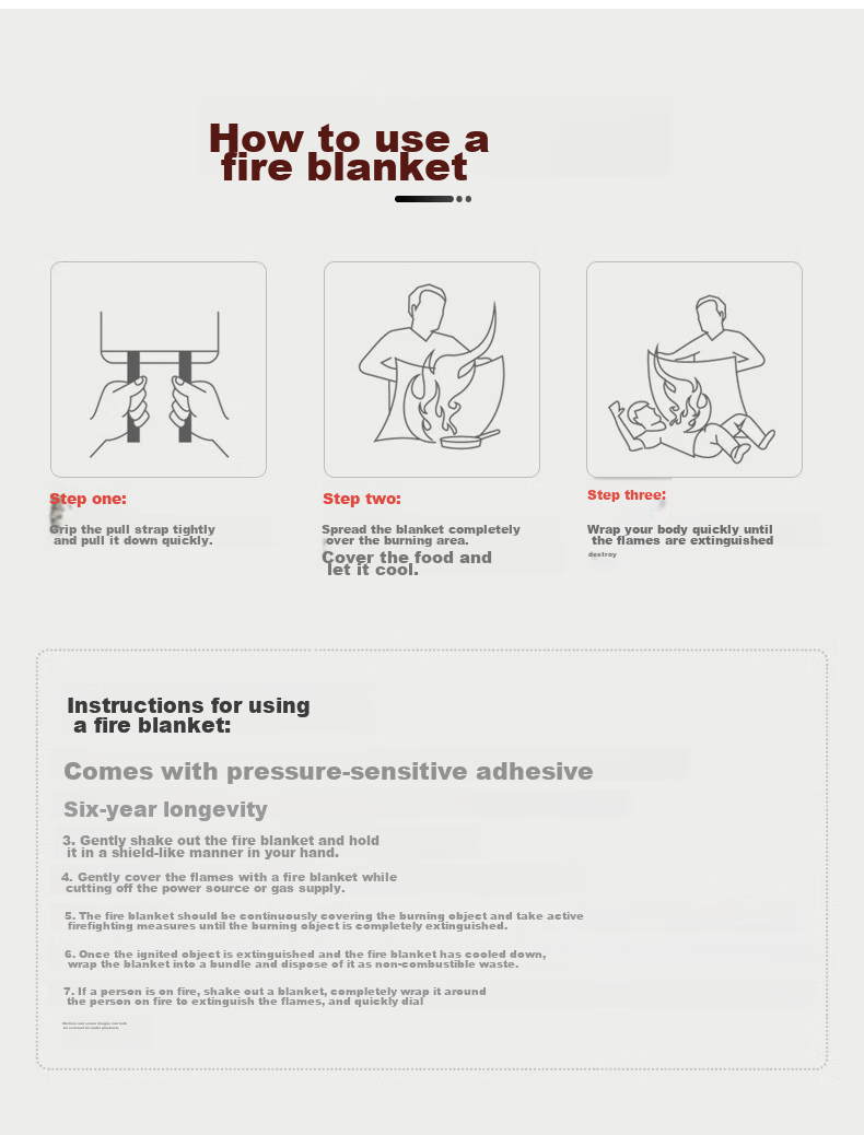 JINGXI Fire Blanket, Fiberglass Fire-Resistant Mat, for Home Kitchen Canteen Use, Fire Extinguisher Box, Escape Blanket, 1.5M X 1.5M 17