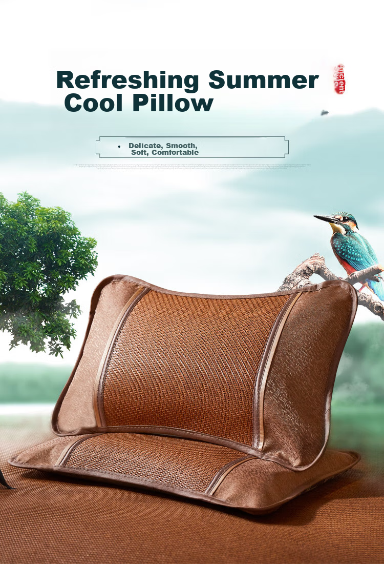 Yierman Cooling Mat Pillow, Rattan Mat Tea Pillow Core, Summer Adult Sleeping Cervical Spine Protection Pillow, Jiashang Pillow, One Pair of Pairs 1