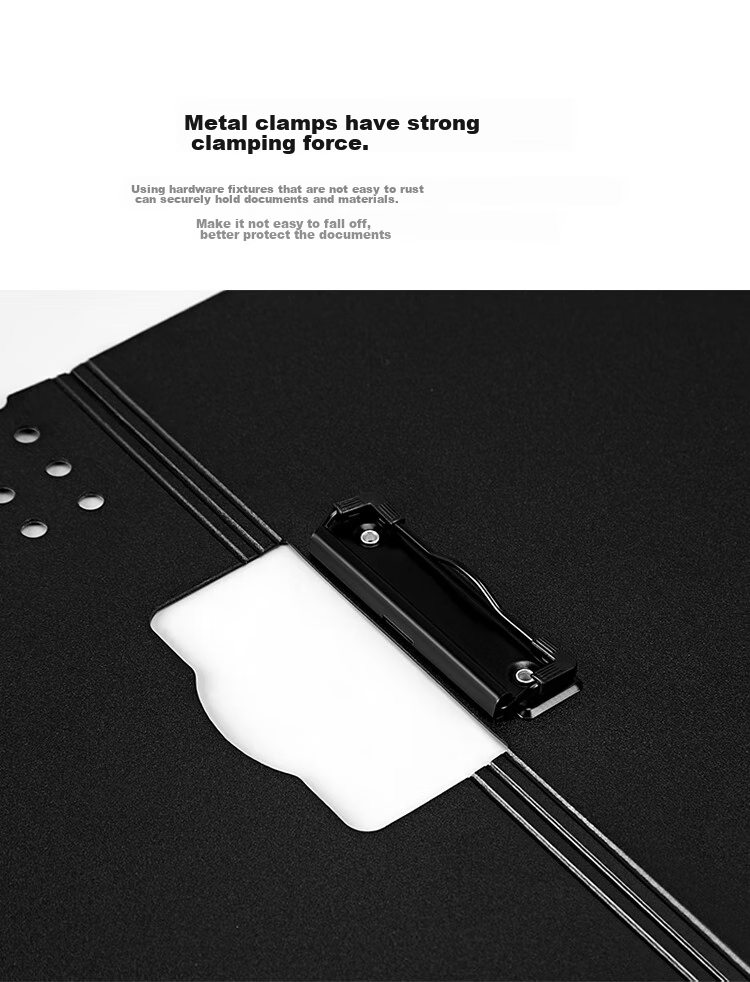 Fizz High-Quality A4 Landscape Folding Clipboard, Conference Folder, Thickened Hard File Folder/exam Paper Storage Folder/office Supplies/poem Recitation Contract Clipboard, White A6380 7