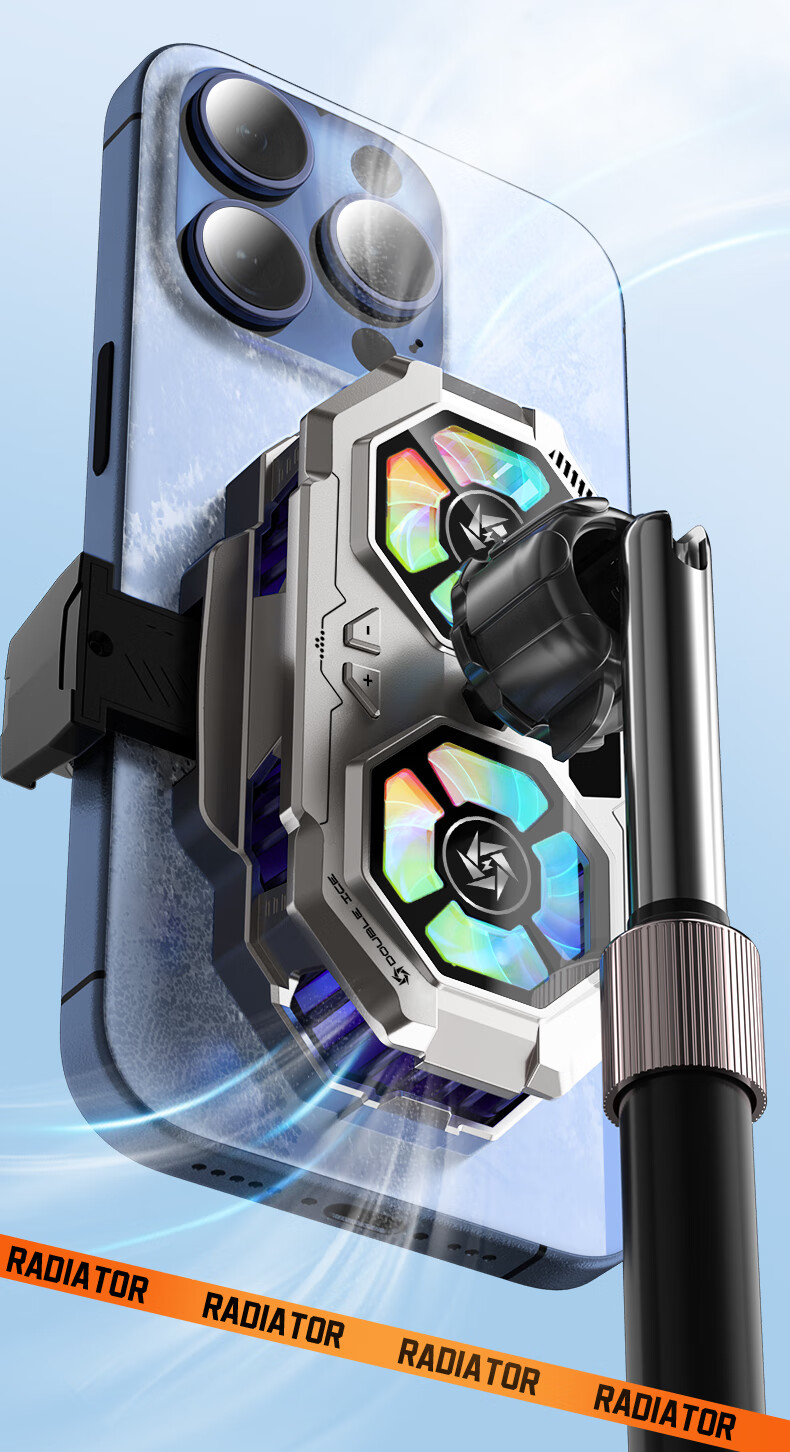 WITGOER [Dual Cooling Pad | with Live Streaming Stand] Phone Cooler, Live Streaming Dedicated Stand, Integrated Semiconductor Back Clip Gaming Cooling Fan, Quiet Fan for Apple And ASUS 9