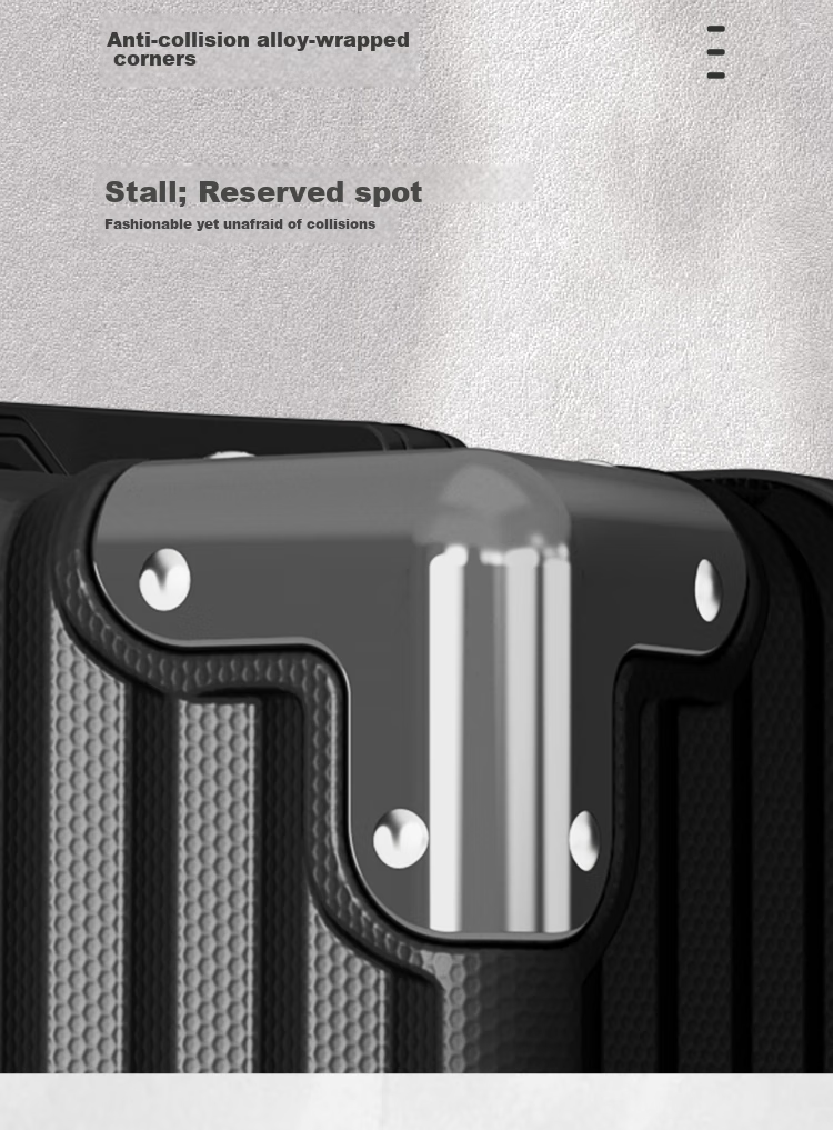 ATHT Luggage, Small Travel Suitcase for Men, Carry-On Business Trolley Case, 18-Inch Password Lock Suitcase for Women, Leather Trunk, Black 7