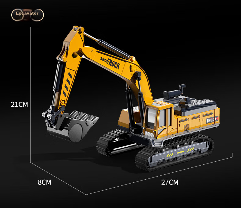 Kakabeier 7-Pack Storage Buckets Children's Toy Alloy Engineering Vehicles Excavator Crane for Boys Ages 3-6 Children's Day Gift 12