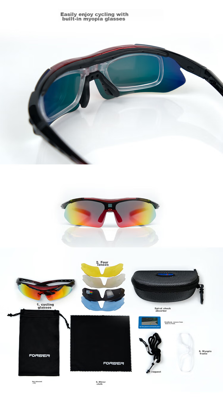 FOREVER Cycling Glasses, Universal for Bicycles And Outdoor Sports, Suitable for Nearsightedness, Mountain Bikes, Sand Protection, Wind Protection, Protective Eyewear, Sunglasses 5
