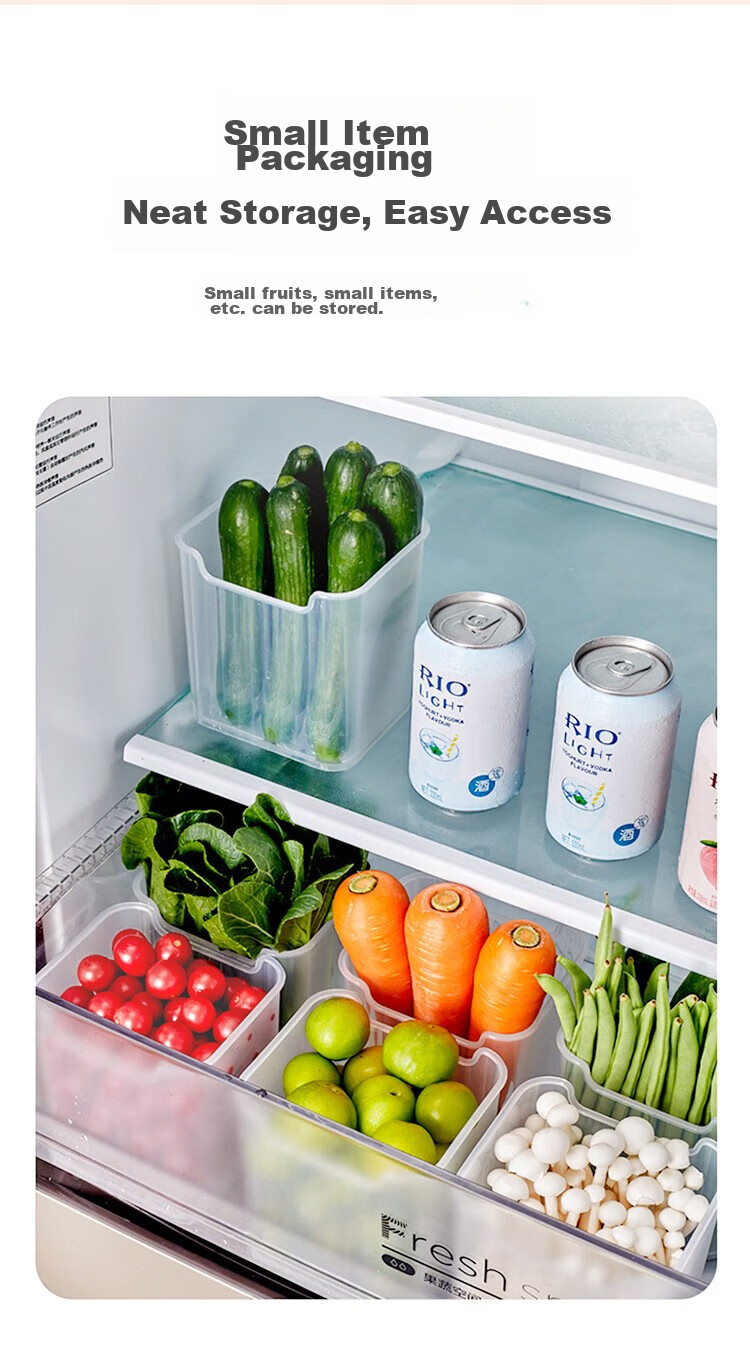 KATEI STORY Japanese Refrigerator Side Door Storage Box, Vegetable And Food Fruit Classification Organizer, Interior Food-Grade, Set of 3 5