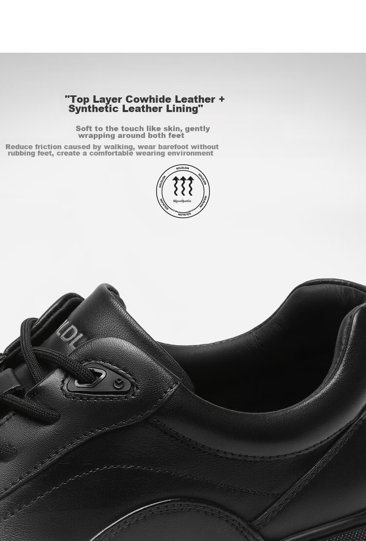 Goldlion Men's Shoes, Thick-Soled Casual Shoes, Soft And Durable Outdoor Trendy Versatile Sneakers, G559430518AAA, Black, Size 41 7