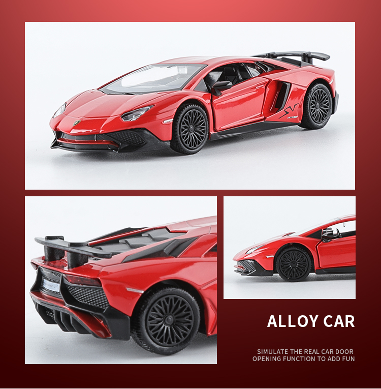 Cawndilla Families, Extra Large Children's Alloy Toy Car, Boys' Motorcycle Police Car Model, Pull-Back Toy for Boys And Girls, Birthday Gift 9