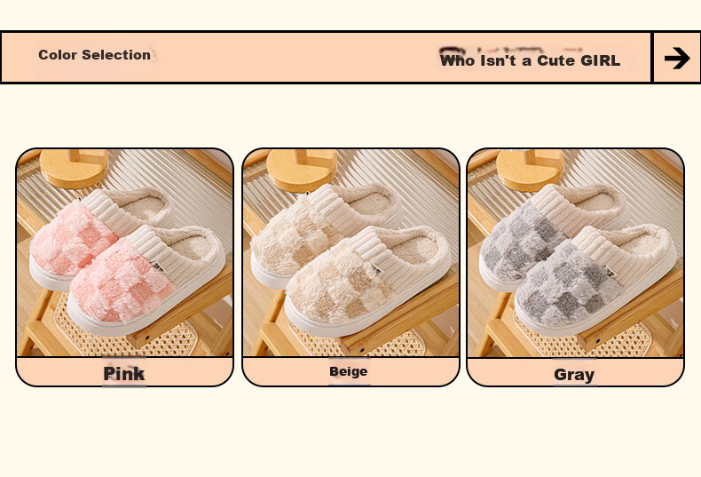 Taxiang Cotton Slippers for Women, Winter Indoor Warm Fleece-Lined Couple's Cotton Slippers for Men TR110 6