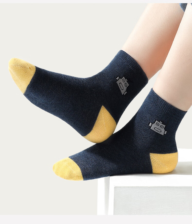 LangSha Kids Socks Boys Cotton Mid-Calf Socks Comfortable Breathable Casual Sports Socks for Boys Spring Autumn Winter 16