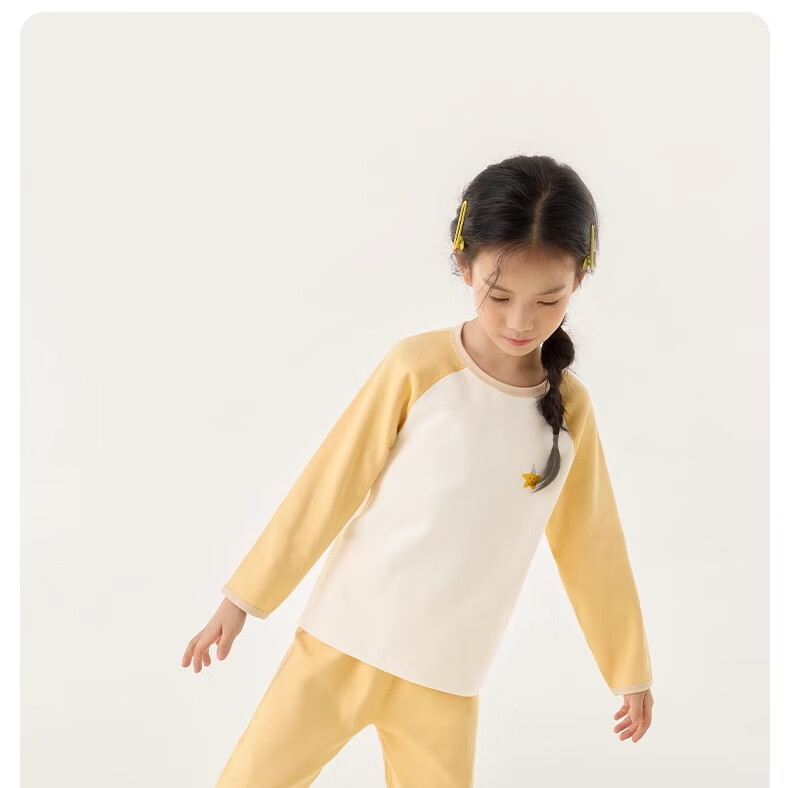 Niduoxiong Winter Baby High-Waist Waist Protection Underwear Set, Children's Pajamas, Infant Cotton Breathable Sleepwear, Warm Underwear for Autumn And Winter 29