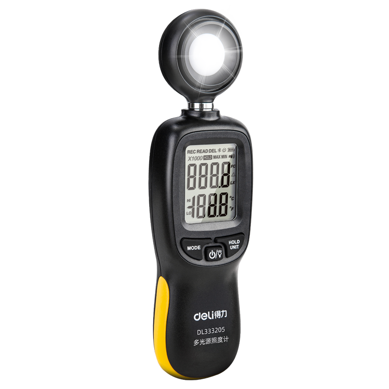 Deli Multi-Source Illuminance Meter High-Precision Lumen Tester Brightness Meter Light Meter High Accuracy