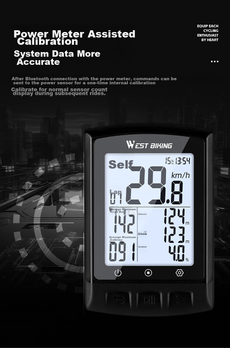 WestBiking Bicycle GPS Speedometer, Wireless Speed Measurement And Positioning, Odometer, Speed Recorder 10