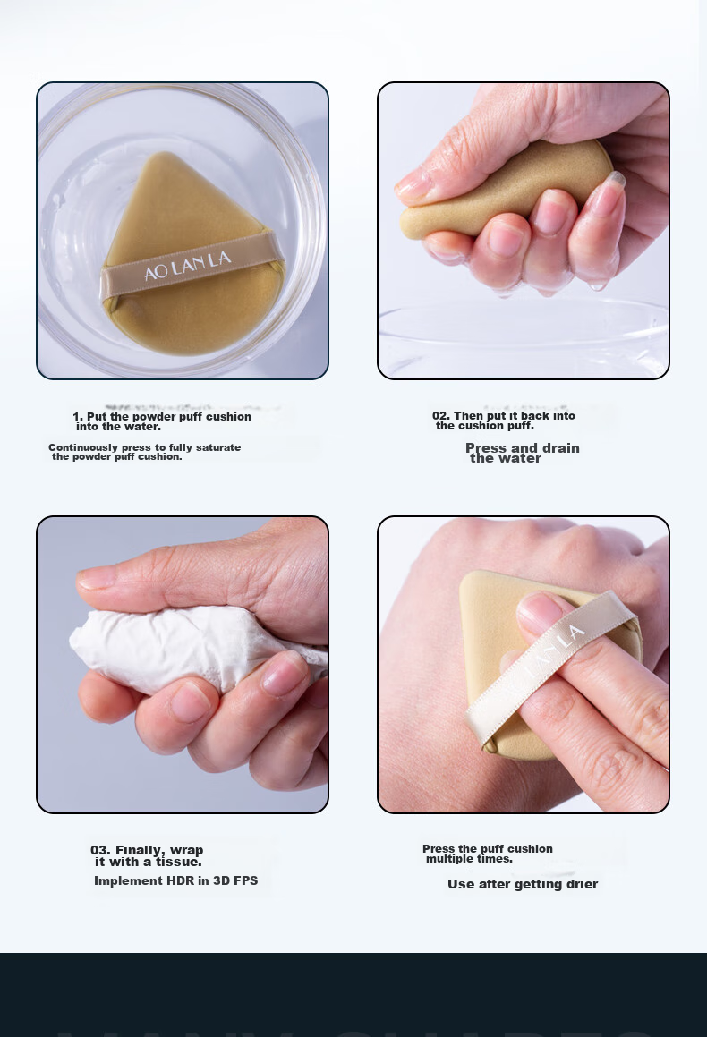 AOLANLA Beauty Sponge Set of 3, Dual-Use for Dry And Wet, Sponge Makeup Pads, Air Cushion Powder Puff, Individually Packaged with Sponge Holder 9