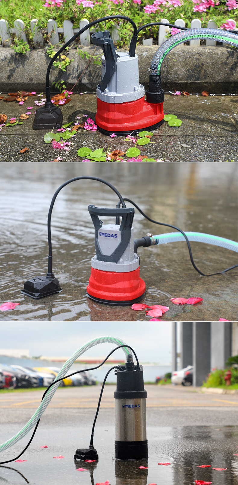 Medas Low Water Level Pump Household Small Submersible Pump for Water Accumulation Basement Floor Drainage Pump 1cm Start 16