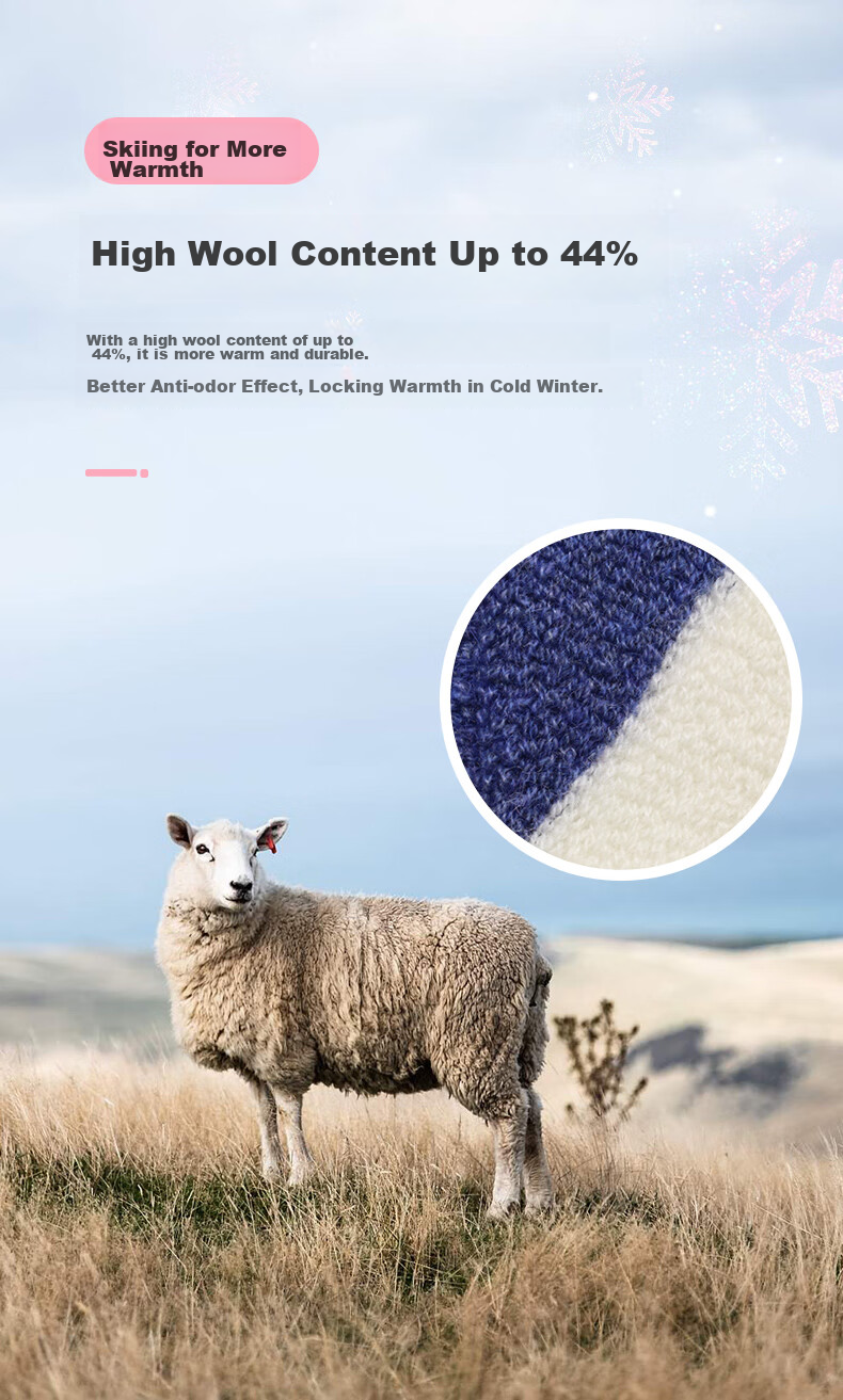 COCOLIC Children's Ski Socks, Thickened And Warm, Containing Wool, High Tube, Combed Cotton Cycling Socks, CCS-1001 5