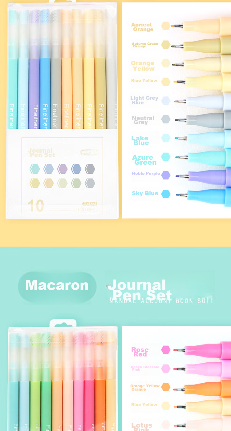 MINGMA 10-Pack Colorful Gel Pens, 10 Colors Quick-Drying Journaling Pens Stationery Set 0.4mm Student Note-Taking Pens Cute Multi-Color Markers Vintage Color Scheme 5