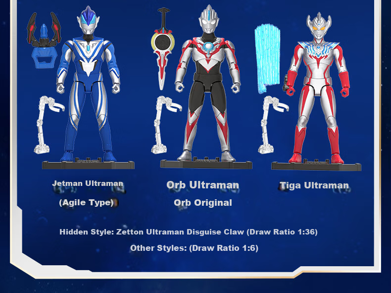 LDCX Ultraman Action Figure, Boys' Toy, Blaze Zero Belial Dynamic Hero Second Wave Blind Box 3