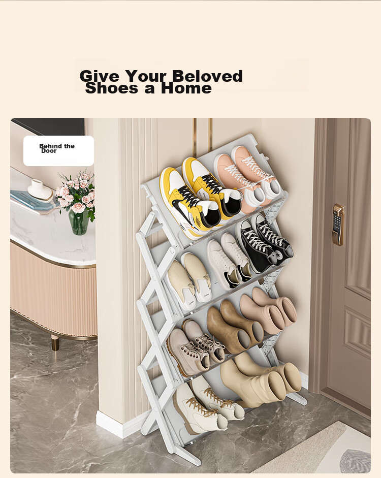 JD Original Shoe Rack, Shoe Storage Organizer, Space-Saving Entryway Shelf for Bathroom Slippers [No Installation Required] 9