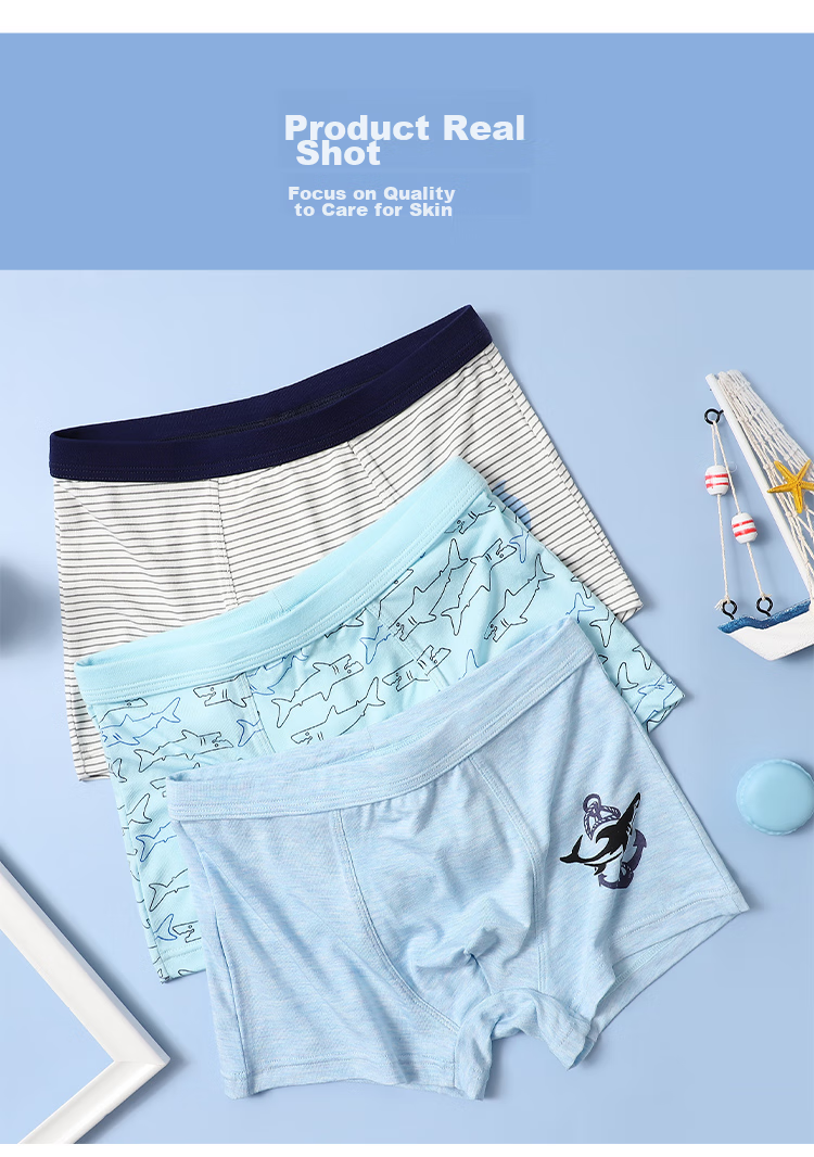 LangSha Children's Underwear, Boys' Modal Antibacterial Crotch Breathable Class A Boxer Briefs for Older Children And Teenagers, Shorts, Size 110 11