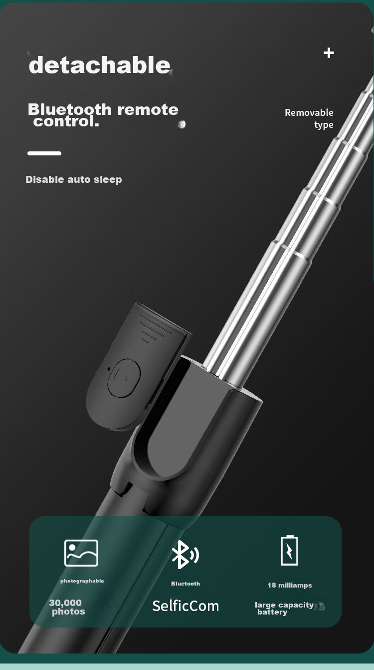 MAIKUQI Selfie Stick Tripod Phone Holder, Photography Gadget, Desktop Handheld Bluetooth Video Recording Tool for TikTok Vlog, Specially Designed for Apple, Huawei, OPPO, Xiaomi, Vivo 4