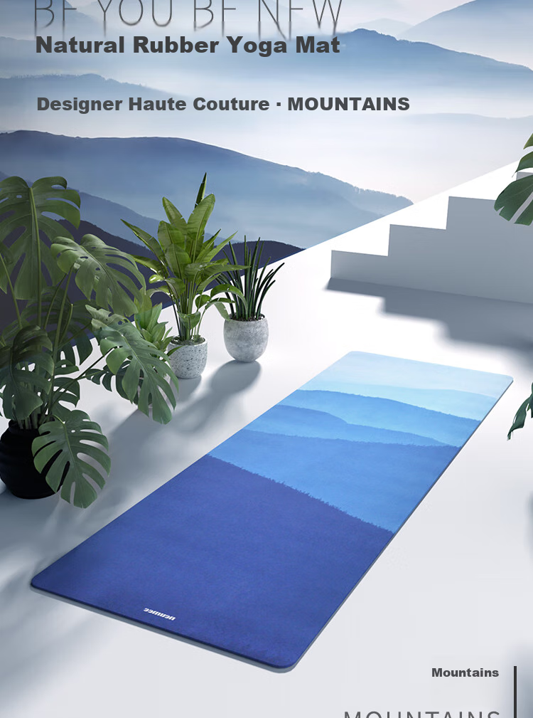 Neumee [US 10-Year Brand] Suede Yoga Mat, Natural Rubber Mat, Professional Fitness Non-Slip Sweat-Absorbing Gift 3