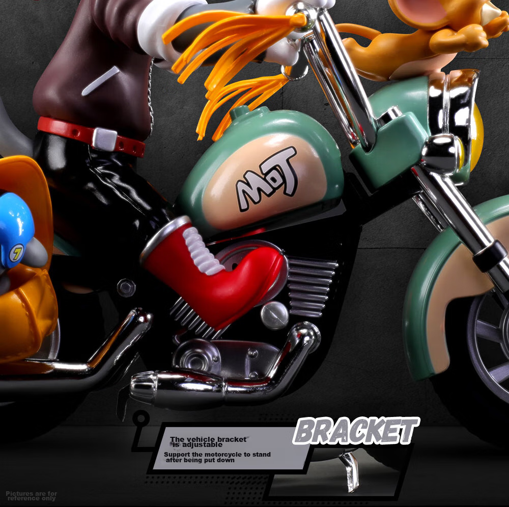 52TOYS TOM & JERRY Retro Motorcycle Action Figure, Trendy Anime Toy Decoration Gift 7