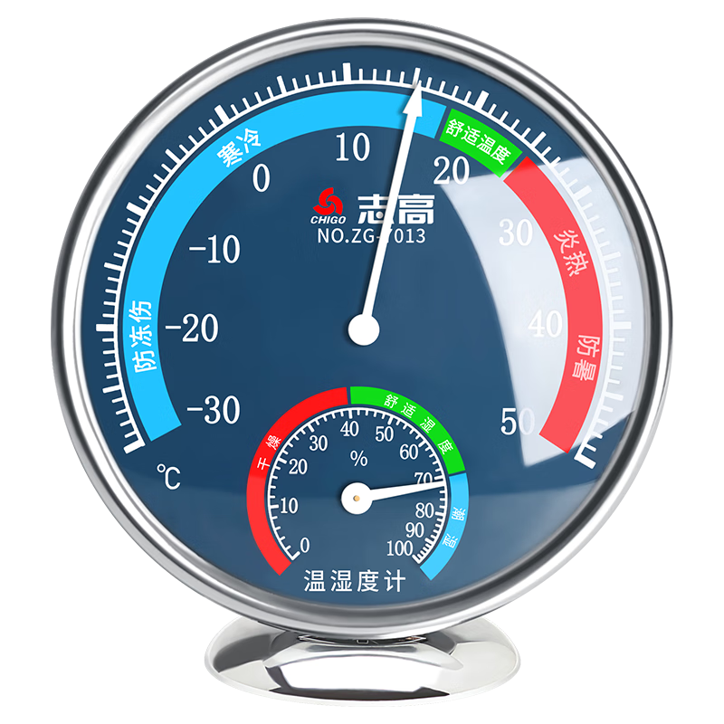 CHIGO Thermometer, Home Temperature And Humidity Meter, High-Precision Baby Room Thermometer, Large Dial Mechanical Thermometer, Metal Material