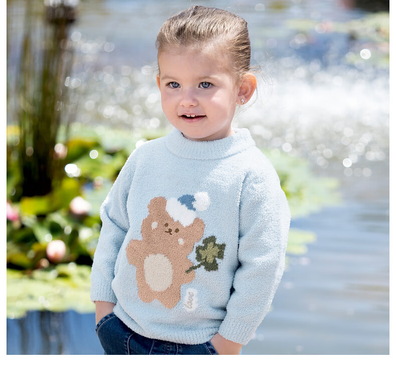DAVE & BELLA 2022 Autumn Winter Kids Chenille Knit Pullover Sweater DB4223269 10
