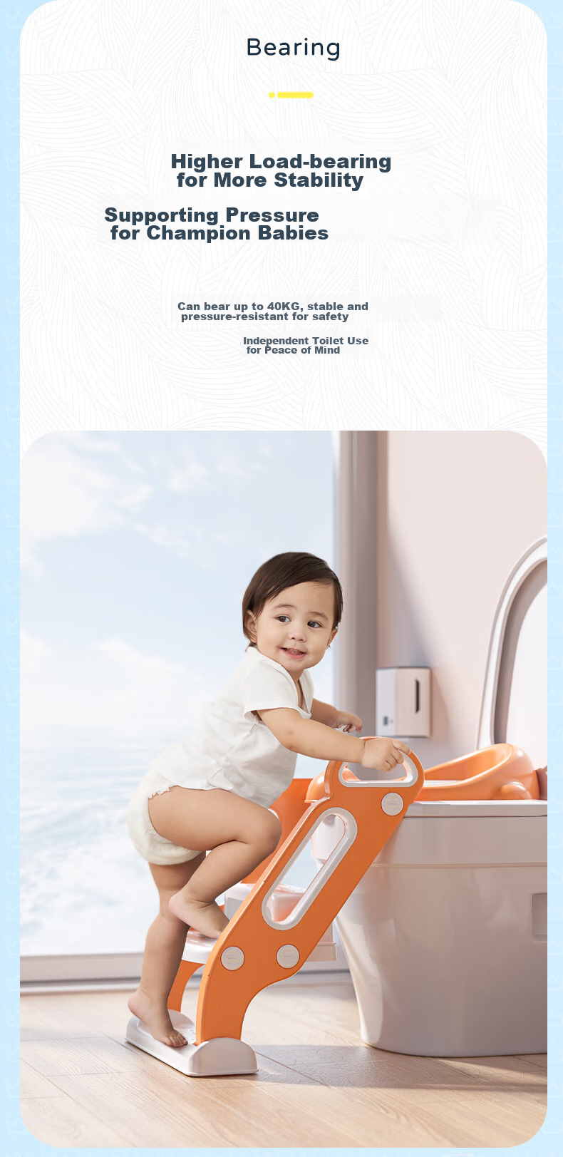 Babyhood Children's Toilet Training Aid, Enlarged And Widened Baby Potty Chair with Step Stool, Soft Cushion Model 132, Fresh Orange 3