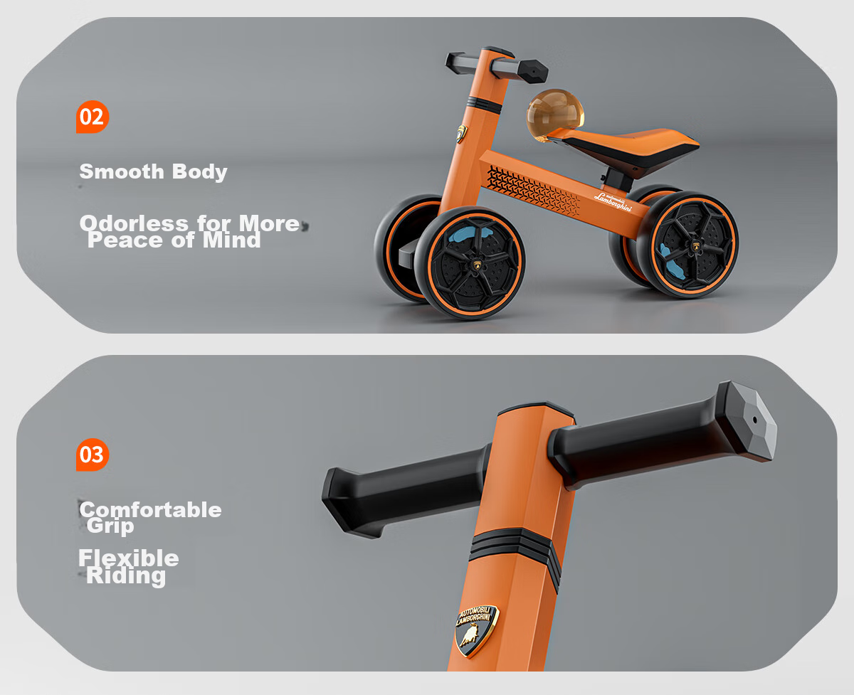 AUTOMOBILI LAMBORGHINI Children's Balance Bike for Ages 1-3, Anti-Rollover, Baby Mid-Autumn Festival National Day Birthday First Birthday Gift Gliding Walker 28