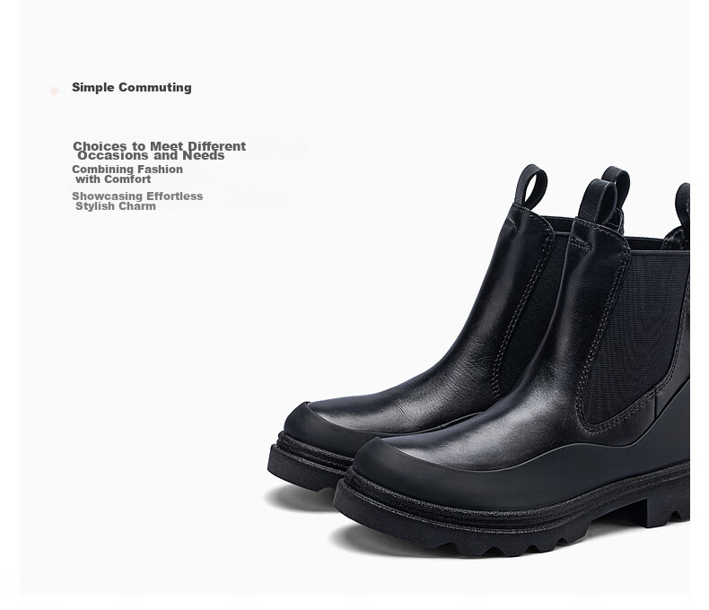 ECCO Women's Ankle Boots, High-End Brand Simple Commuter Thick-Soled Heightening Chelsea Boots, Innovative 214793, Black, Size 40 4