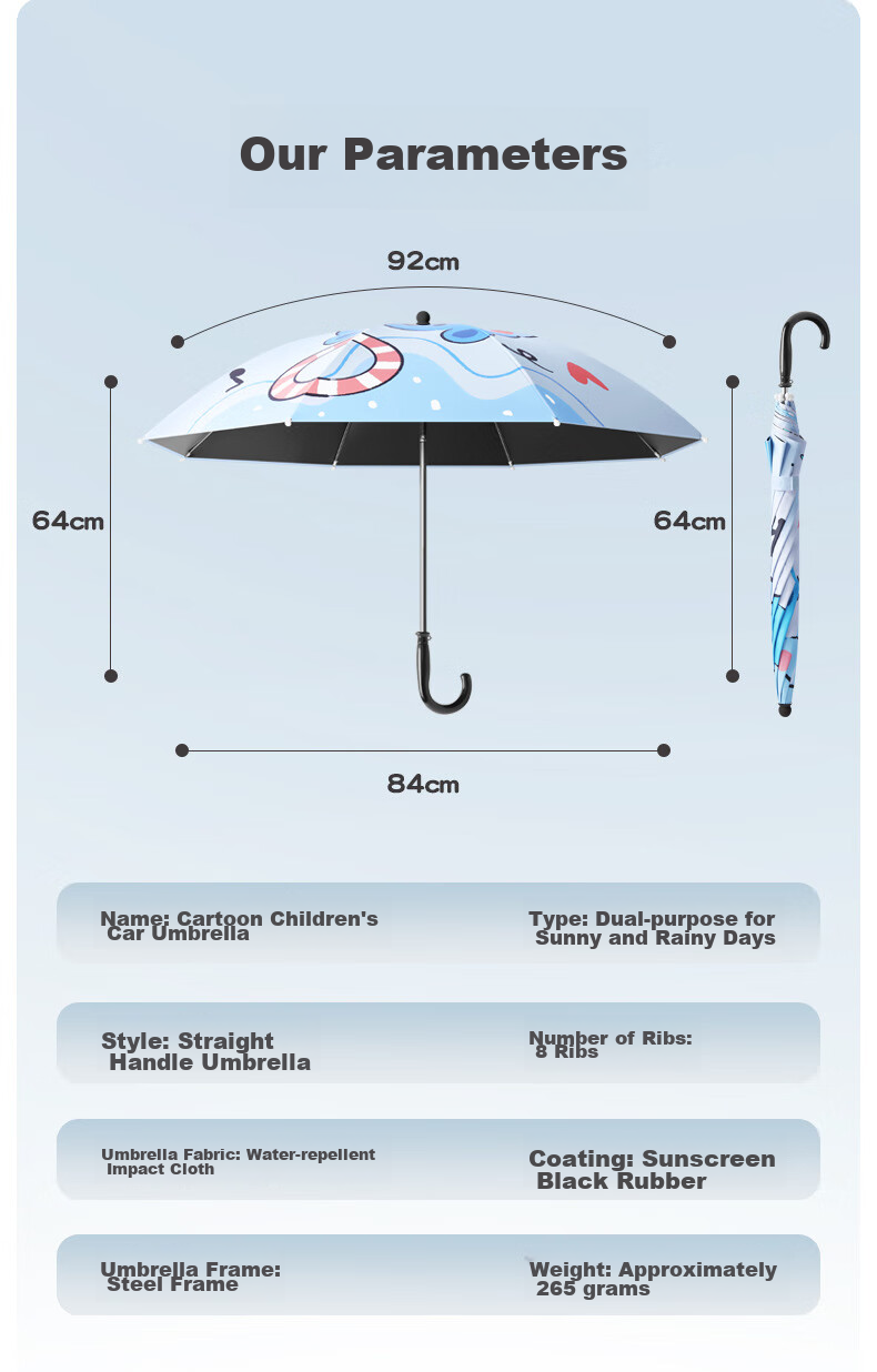 Fanyejia Umbrella, Sunshade for Stroller, Baby-Specific Umbrella, Three-Wheel Pushchair, Children's Stroller, Baby Walking Aid, Sun Protection, Universal Use 5