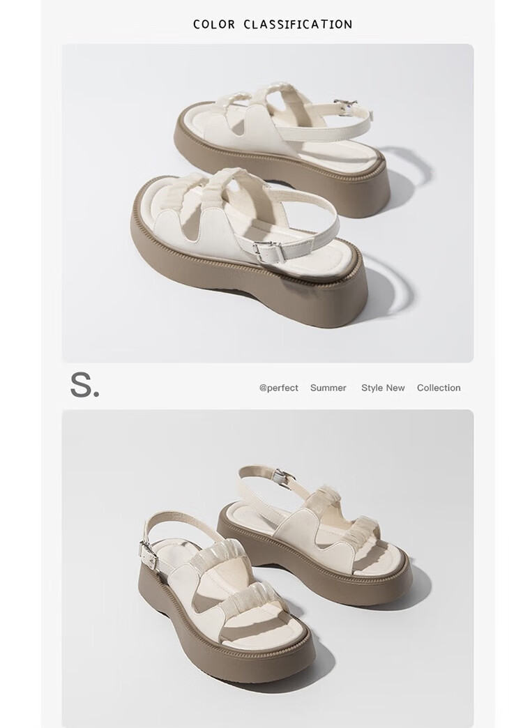 ZHR Roman Sandals for Women, Summer Height-Increasing Slippers, Outdoor Wear, Single-Strap Women's Shoes, 2026 New Style JF10T, Beige, Size 36 20