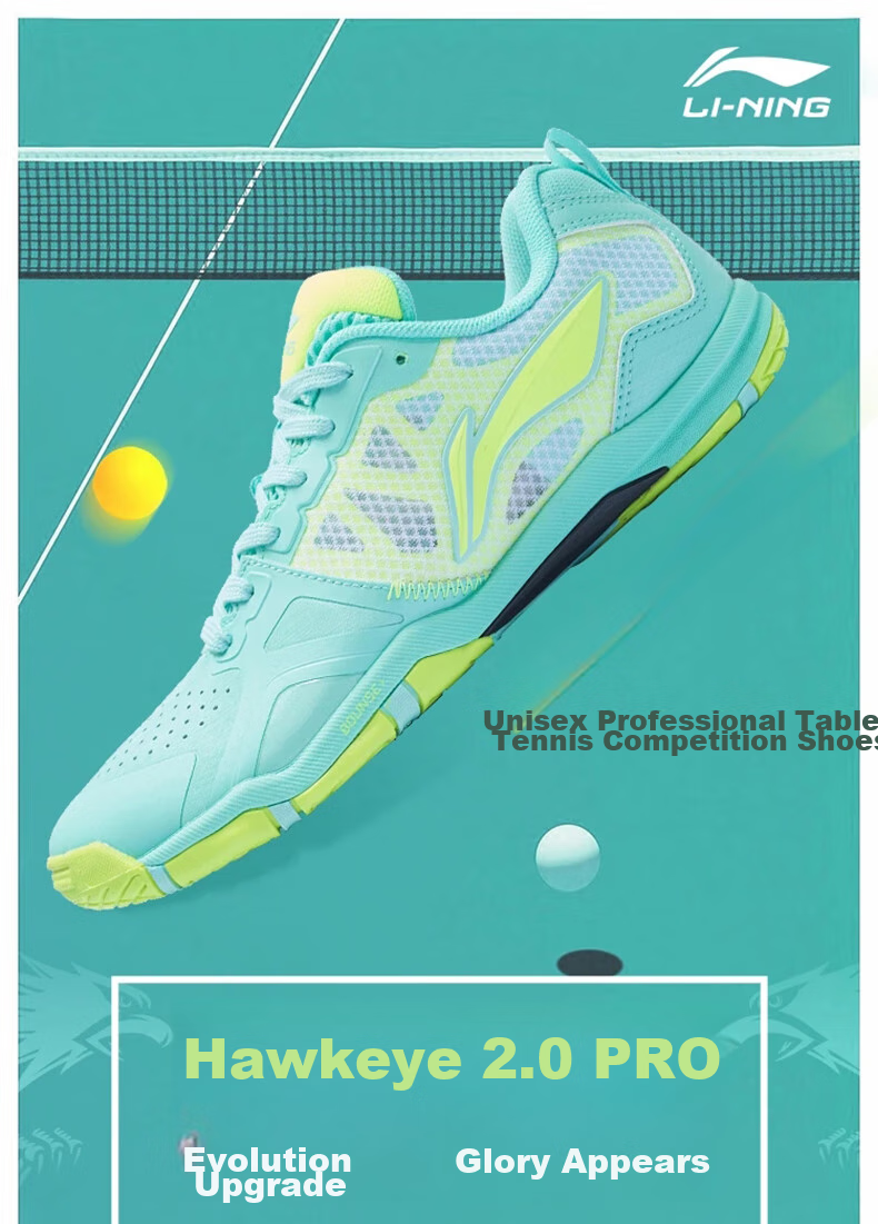 Li-Ning Table Tennis Shoes, Unisex Eagle Eye 2.0 PRO, Shock-Absorbing, Non-Slip, Breathable, Wear-Resistant, for Competition And Training, Sports Shoes, Size 37 1