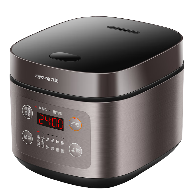 Joyoung 5-Liter Large Capacity Smart Rice Cooker for 4-5 People, High Power Wood-Fired Rice Cooking, Multi-Functional Braising, Non-Stick Inner Pot, Square Cooker 50FZ821