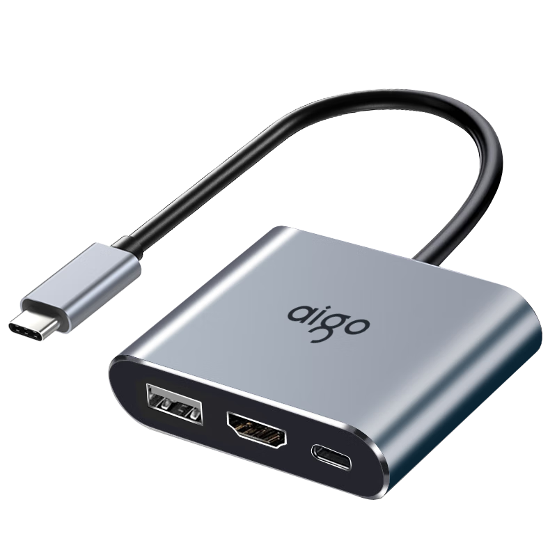 Aigo Type-C Expansion Dock, USB Hub, HDMI Adapter, PD100W Converter, Laptop Adapter, USB Extender, Phone And Tablet Projector Expansion Dock, KC03 Metal
