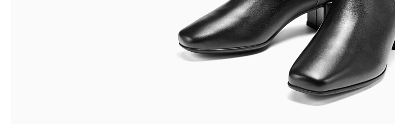 ECCO Winter New Mid-Heel Short Chelsea Boots British Style Square Toe 290993 Black Size 38 3