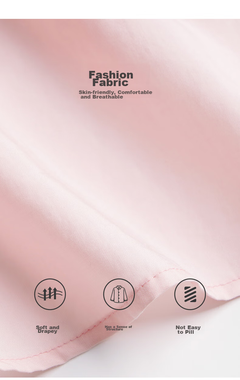 Olrain Long-Sleeve Shirt for Women, Spring And Autumn Loose-Fitting Office-Style Blouse, Pink, Size M 4